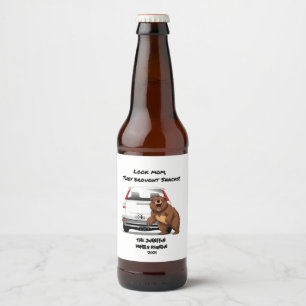 Funny Personalised Camping Bear Family Reunion Beer Bottle Label