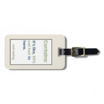 Funny Personalised Cat Parent Luggage Tag Green