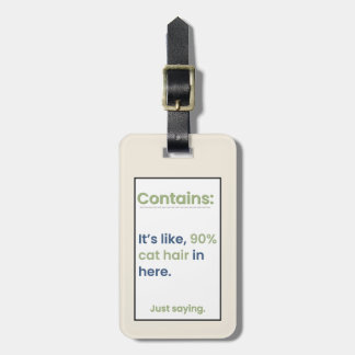 Funny Personalised Cat Parent Luggage Tag Green
