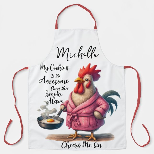 Funny Personalised Chicken Saying Apron (Front)
