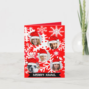 Funny personalised Christmas hats face in hole Invitation