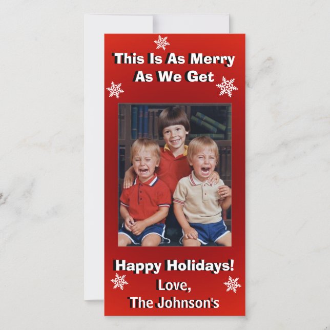 Funny Personalised Christmas Holiday Card (Front)