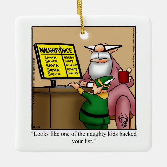 Funny Personalised Christmas Ornament Gift (Front)