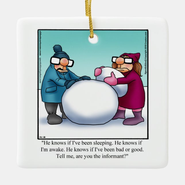 Funny Personalised Christmas Ornament Gift (Front)