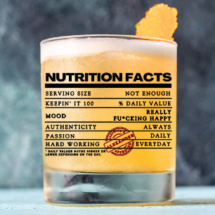  Funny Personalised Classic Typography Label Whiskey Glass