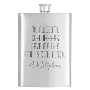 Funny Personalised Co-Worker Cool Modern Hip Flask