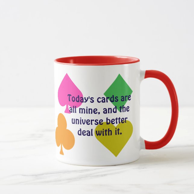 Funny Personalised Colourful Playing Cards Suits Mug (Right)