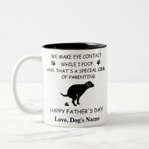 Funny Personalised Dog Dad, Dog Poop Father's day Two-Tone Coffee Mug