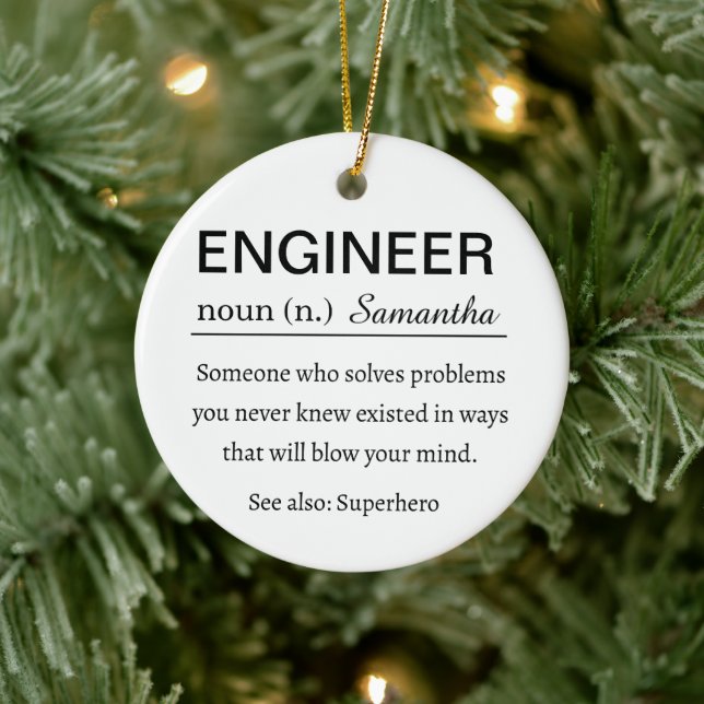 Funny Personalised Engineer Definition Christmas Ceramic Tree Decoration (Tree)