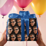Funny Personalised Face Photo Wrapping Paper<br><div class="desc">Funnycustom face wrapping paper personalised with a photo. Upload a cutout of the face with a transparent background. To make the cut-out,  you can download any mobile or computer app,  or use the program named Canva or Photoshop.</div>