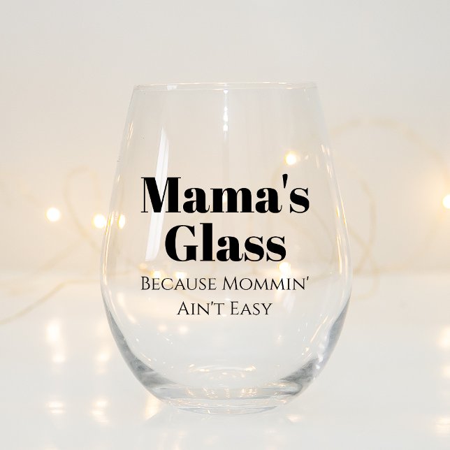 Funny Personalised Gift For Mum Who Loves Drinking Stemless Wine Glass (Creator Uploaded)