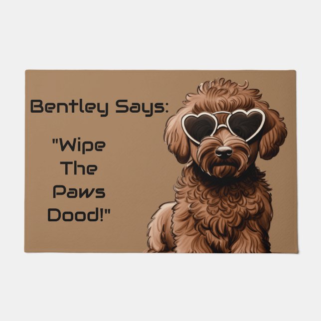 Funny Personalised Goldendoodle Doormat (Front)