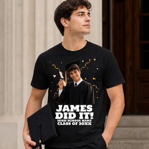Funny Personalised Graduation Party Custom Photo T-Shirt
