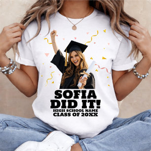 Funny Personalised Graduation Party Custom Photo T-Shirt