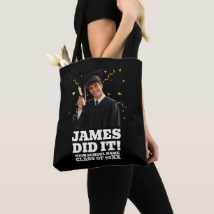 Funny Personalised Graduation Party Custom Photo Tote Bag