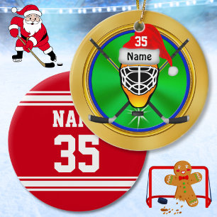 Funny Personalised Hockey Christmas Ornaments