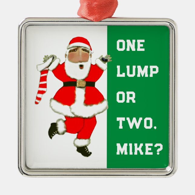 Funny Personalised Holiday Gift Metal Tree Decoration (Front)