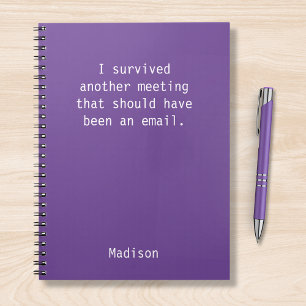Funny Personalised I Survived Office Meeting Notebook