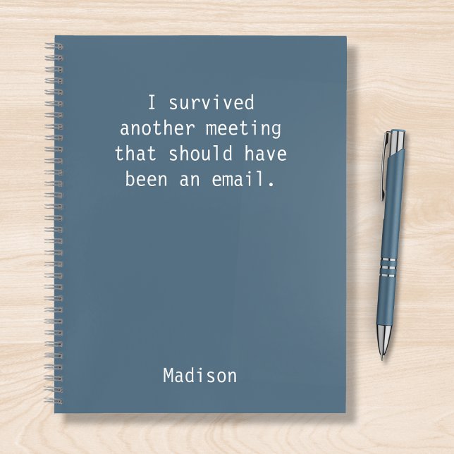 Funny Personalised I Survived Office Meeting Notebook (Creator Uploaded)