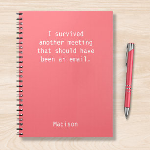 Funny Personalised I Survived Office Meeting Notebook