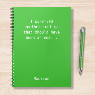 Funny Personalised I Survived Office Meeting Notebook