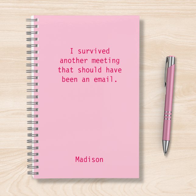 Funny Personalised I Survived Office Meeting Notebook (Creator Uploaded)