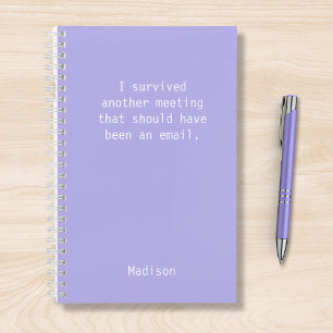 Funny Personalised I Survived Office Meeting Notebook
