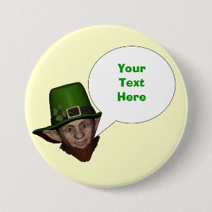 Funny personalised  Irish leprechaun 7.5 Cm Round Badge