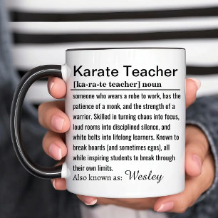 Funny Personalised Karate Teacher Definition Mug