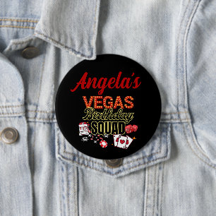 Funny Personalised Las Vegas Birthday Party Squad 10 Cm Round Badge