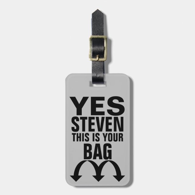 Funny Personalised Luggage Tag (Front Vertical)