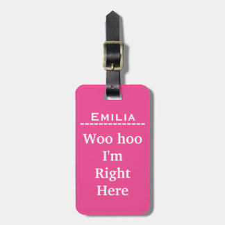 Funny Personalised Luggage Tag | Pink