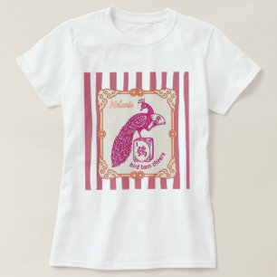 Funny Personalised Mahjong Bird Bam Queen Pink T-Shirt