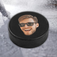 Funny Personalised Men Face Photo Hockey Puck