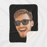 Funny Personalised Men Photo Sherpa Blanket<br><div class="desc">Funny personalised premium sherpa blanket with a large photo printed on it. Upload a regular picture or use any mobile app or editing program to create the cut-out and upload a transparent png file. The background colour is editable by clicking the button to customise the design.</div>