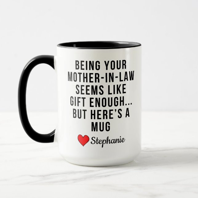 Funny Personalised Mother In Law Mug (Left)