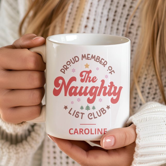 Funny Personalised Name Christmas Naughty List Coffee Mug (Creator Uploaded)