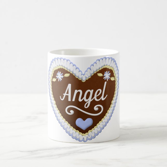 Funny Personalised Name Gingerbread Cookies Heart Coffee Mug (Center)