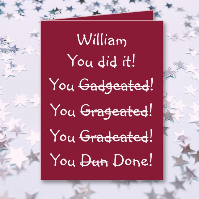 Funny Personalised Name Graduation Congratulations Card (Funny Personalized Name Graduation Congratulations Card)