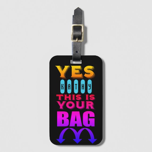 Funny Personalised Name Luggage Tag (Front Vertical)