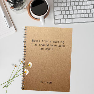 Funny Personalised Notes Office Meeting Notebook