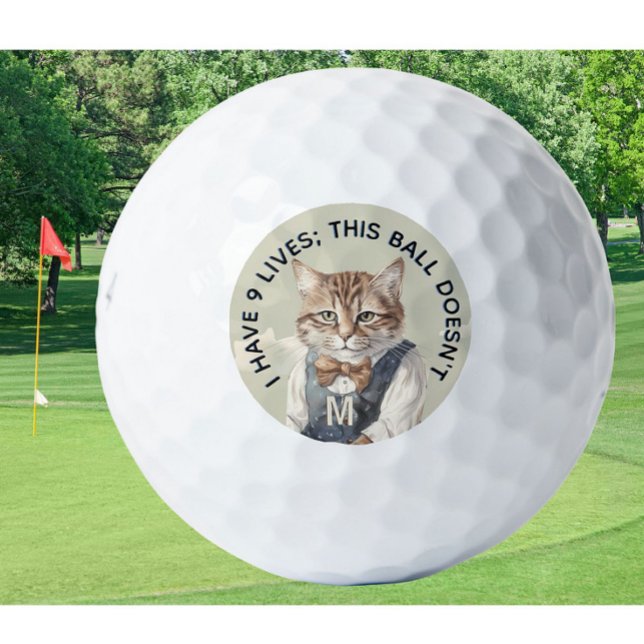 Funny Personalised Novelty Monogram Cat Advice Golf Balls (Creator Uploaded)