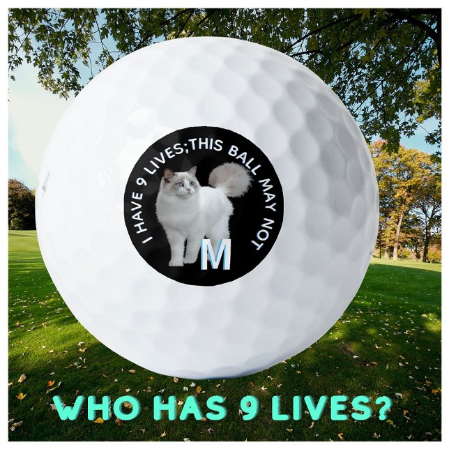 Funny Personalised Novelty Monogram Cat Advice  Golf Balls (Creator Uploaded)