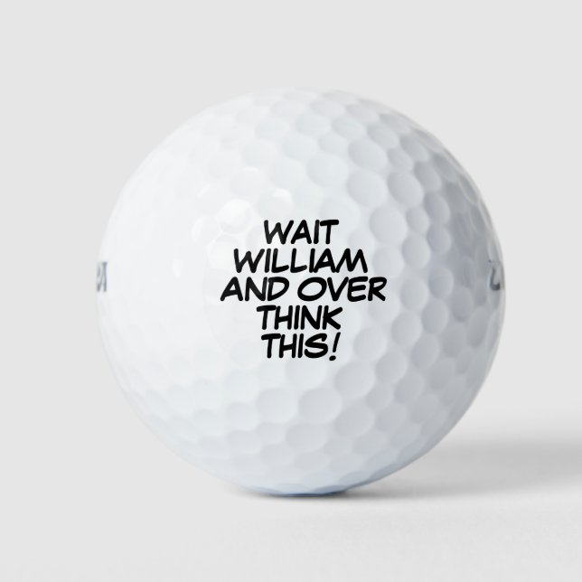 Funny Personalised Over Think Message Golf Balls (Front)