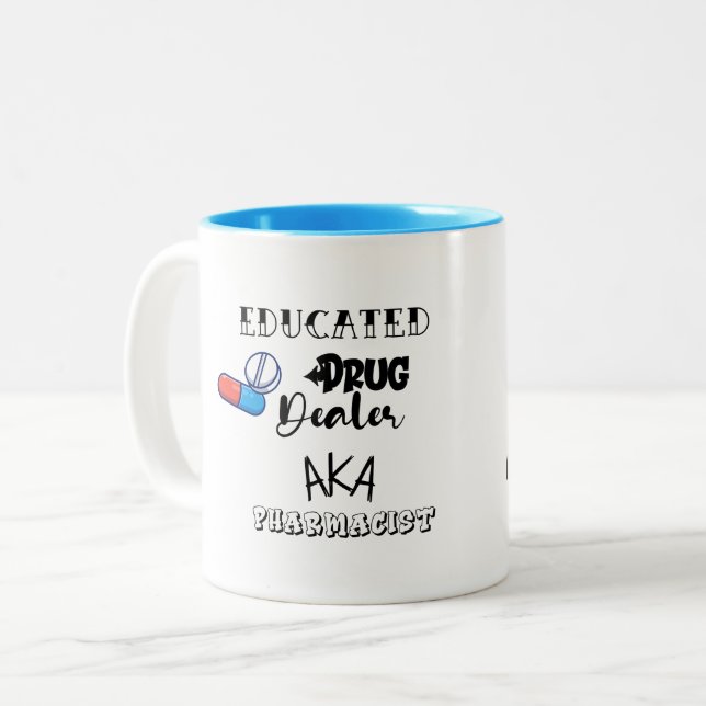 Funny Personalised Pharmacist gift Two-Tone Coffee Mug (Front Left)