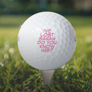 Funny Personalised Pink Comic Book Lost Golf Balls