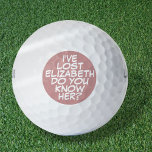 Funny Personalised Pink Comic Book Lost Golf Balls<br><div class="desc">Never mix up your balls again!  Personalise the name to create unique golf balls designed to put a wham,  bang,  zap into anyone's game. Designed by Thisisnotme©</div>