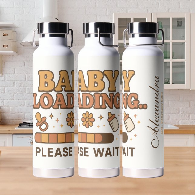 Funny Personalised Pregnancy Progress Bar Water Bottle (Creator Uploaded)