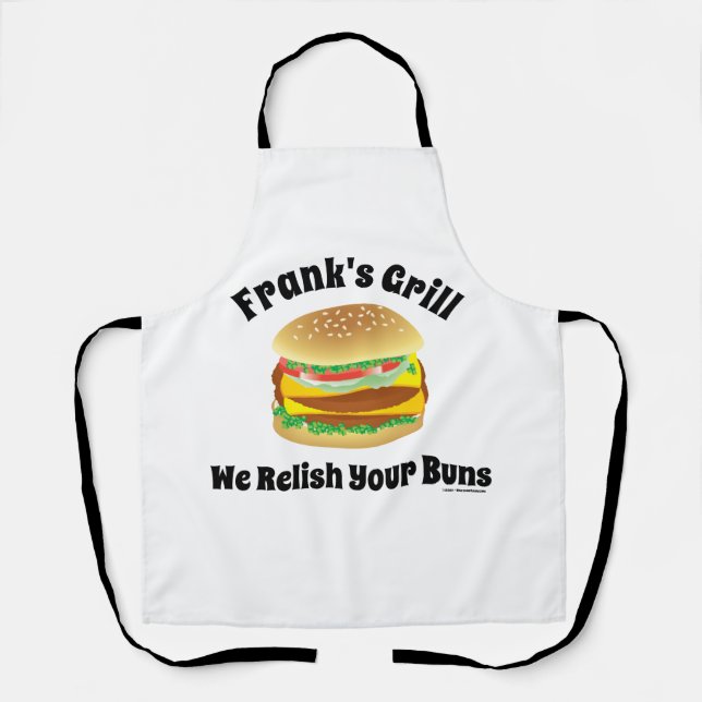 Funny Personalised Relish Your Buns BBQ Apron (Front)