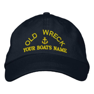Funny personalised sailing captains yacht crew embroidered hat